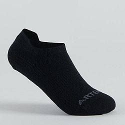 ARTENGO Detské nízke ponožky na tenis RS 160 3 páry sivé a čierne 31-34