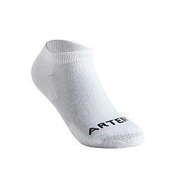 ARTENGO Detské nízke ponožky RS 100 na raketové športy 3 páry biele 35-38