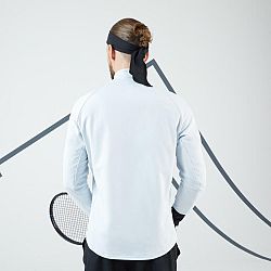 ARTENGO Pánska tenisová mikina Thermic s dlhým rukávom 1/2 zips svetlosivá šedá S