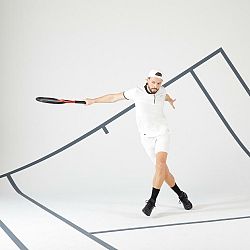 ARTENGO Pánske tenisové tričko Dry+ s krátkym rukávom biele S