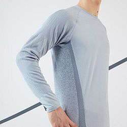 ARTENGO Pánske tenisové tričko Thermic s dlhými rukávmi svetlosivé šedá 2XL