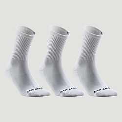 ARTENGO Športové ponožky RS 100 vysoké 3 páry biele 39-42