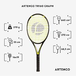 ARTENGO Tenisová raketa TR160 Graph čierna GRIP 2
