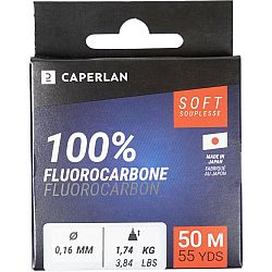 CAPERLAN Fluórokarbónový rybársky vlasec Soft 100 % 50 m 16_SLASH_100