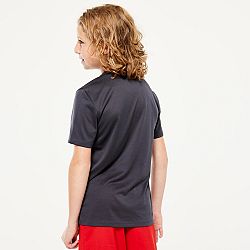 DECATHLON Detské funkčné tričko sivo-čierne šedá 10-11 r (141-150 cm)