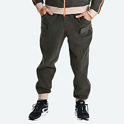 DECATHLON Pánske džogingové nohavice na zips s jednoduchým obliekaním z biobavlny čierne khaki 2XL