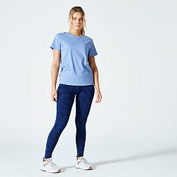 DOMYOS Dámske tričko na fitness 500 Essentials modré 3XL