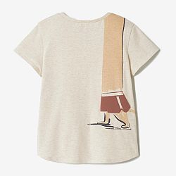 DOMYOS Detské bavlnené tričko béžová 4-5 r (103-112 cm)