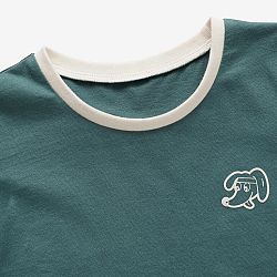 DOMYOS Detské bavlnené tričko na cvičenie zelená 3-4 r (96-102 cm)