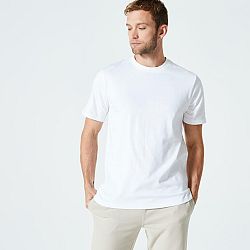 DOMYOS Pánske tričko 500 na fitness biele 3XL