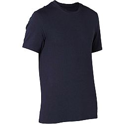DOMYOS Pánske tričko 500 Slim na cvičenie tmavomodré 2XL