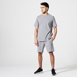 DOMYOS Pánske tričko na fitness 500 Essentials sivé šedá 3XL