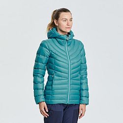 FORCLAZ Dámska páperová bunda MT500 na horskú turistiku s kapucňou do -10 °C modrá L
