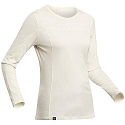 FORCLAZ Dámske tričko z vlny merino bez farbenia a s dlhým rukávom MT500 biela XL