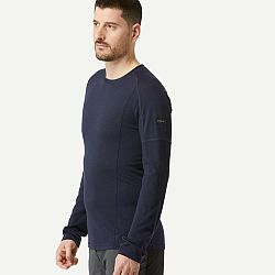 FORCLAZ Pánske tričko MT500 merino vlna s dlhým rukávom modrá S