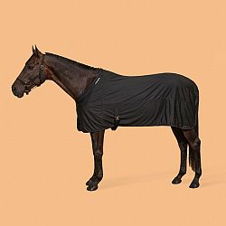 FOUGANZA Jazdecká rýchloschnúca deka z mikrovlákna pre poníky a kone čierna 155 cm