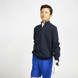 INESIS Detský golfový pulóver do vetra modro-čierny modrá 14-15 r (161-172 cm)