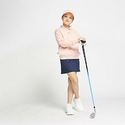 INESIS Dievčenská golfová šortková sukňa MW500 tmavomodrá 10-11 r (141-148 cm)