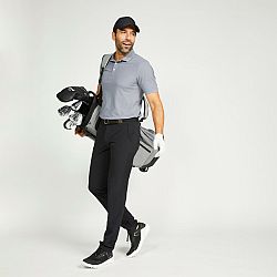INESIS Pánska golfová polokošeľa s krátkym rukávom WW500 sivá šedá XL