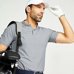 INESIS Pánska golfová polokošeľa WW900 s krátkym rukávom sivá šedá XL