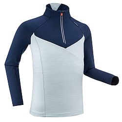 INOVIK Detské tričko s dlhým rukávom XC S TS 100 na bežecké lyžovanie modrá 5-6 r (113-122 cm)