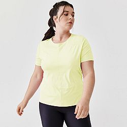 KALENJI Dámske priedušné bežecké tričko Dry+ Breath žlté fluorescenčné žltá XL