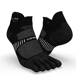 KIPRUN Bežecké ponožky 5 prstov RUN900 neviditeľné tenké čierne 45-46