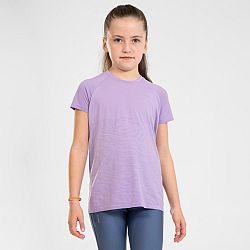 KIPRUN Dievčenské bežecké bezšvové tričko Care svetlofialové fialová 7-8 r (123-130 cm)
