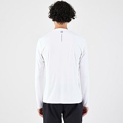 KIPRUN Pánske bežecké tričko Dry 500 s dlhým rukávom a UV ochranou biele 2XL