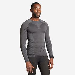 KIPRUN Pánske zimné bežecké tričko Skincare s dlhým rukávom priedušné sivé šedá M