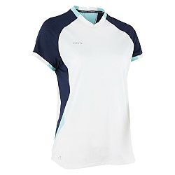 KIPSTA Dámsky futbalový dres s krátkym rukávom rovný strih biely modrá XL