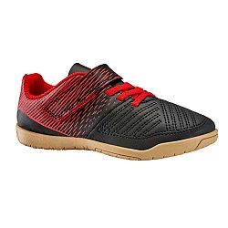 KIPSTA Detská futsalová obuv 100 čierno-červená čierna 33