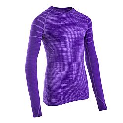 KIPSTA Detské spodné tričko na futbal Keepdry 500 s dlhými rukávmi fialové fialová 8-9 r (131-140 cm)