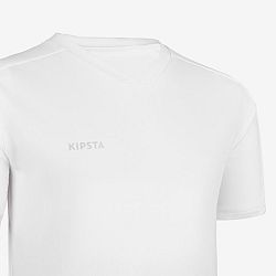 KIPSTA Detský futbalový dres Essentiel s krátkym rukávom biely 8-9 r (131-140 cm)