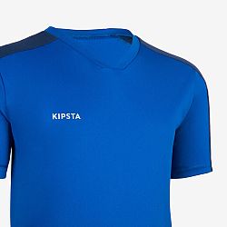 KIPSTA Detský futbalový dres Essentiel s krátkym rukávom modrý 8-9 r (131-140 cm)
