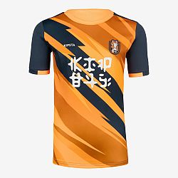 KIPSTA Detský futbalový dres s krátkym rukávom Tiger oranžovo-modrý 5-6 r (113-122 cm)