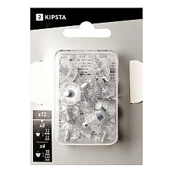 KIPSTA Univerzálne skrutkovacie štuple z hliníka 13-15 mm priesvitné 12 ks šedá