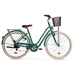 Mestský bicykel Elops 520 s nízkym rámom zelený L-XL