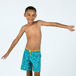 NABAIJI Chlapčenské šortkové plavky 100 Smile dlhé tyrkysovo-oranžové modrá 8-9 r (131-140 cm)