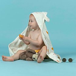NABAIJI Detský bavlnený uterák Savane s kapucňou béžová