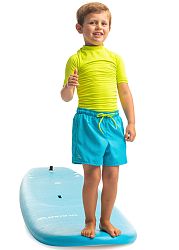 OLAIAN Chlapčenské plážové šortky Kid dlhé modro-tyrkysové tyrkysová 7-8 r (123-130 cm)