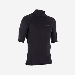 OLAIAN Pánske hrejivé tričko 900 proti UV žiareniu s krátkym rukávom na surf čierne L