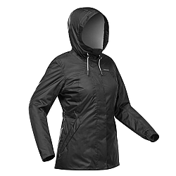 QUECHUA Dámska nepremokavá zimná bunda na turistiku SH500 do -10 °C čierna XS