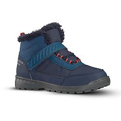 QUECHUA Detská hrejivá nepremokavá turistická obuv SH100 na suchý zips 24-34 modrá 24