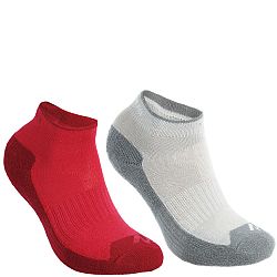 QUECHUA Detské nízke turistické ponožky MH100 2 páry ružové a sivé ružová 31-34