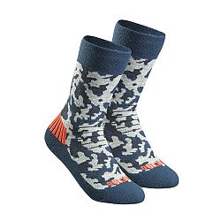 QUECHUA Detské turistické hrejivé ponožky SH100 vysoké 2 páry modrá 23-26