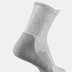 QUECHUA Detské vysoké turistické ponožky Crossocks čierno-sivé 2 páry šedá 27-30