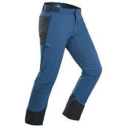 QUECHUA Pánske hrejivé a vodoodolné turistické nohavice SH500 Mountain Ventil modrá M (L33)