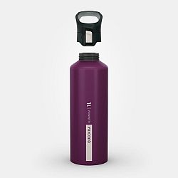 QUECHUA Turistická fľaša MH500 s rýchlouzáverom 1 liter z hliníka fialová fialová