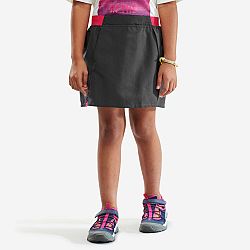 QUECHUA Turistická sukňa so šortkami MH100 pre deti vo veku od 7 do 15 rokov sivo-ružová šedá 12-13 r (149-159 cm)